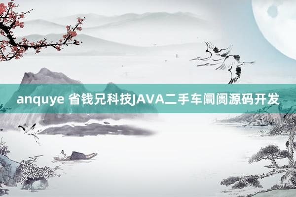 anquye 省钱兄科技JAVA二手车阛阓源码开发