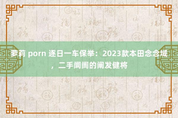 萝莉 porn 逐日一车保举：2023款本田念念域，二手阛阓的阐发健将