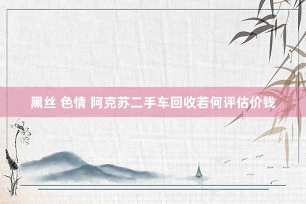 黑丝 色情 阿克苏二手车回收若何评估价钱